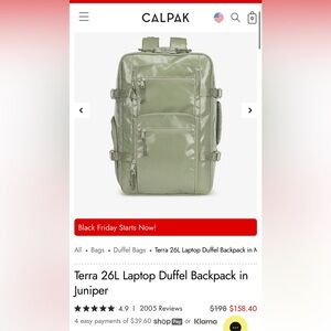 Calpak Terra 26L backpack in juniper